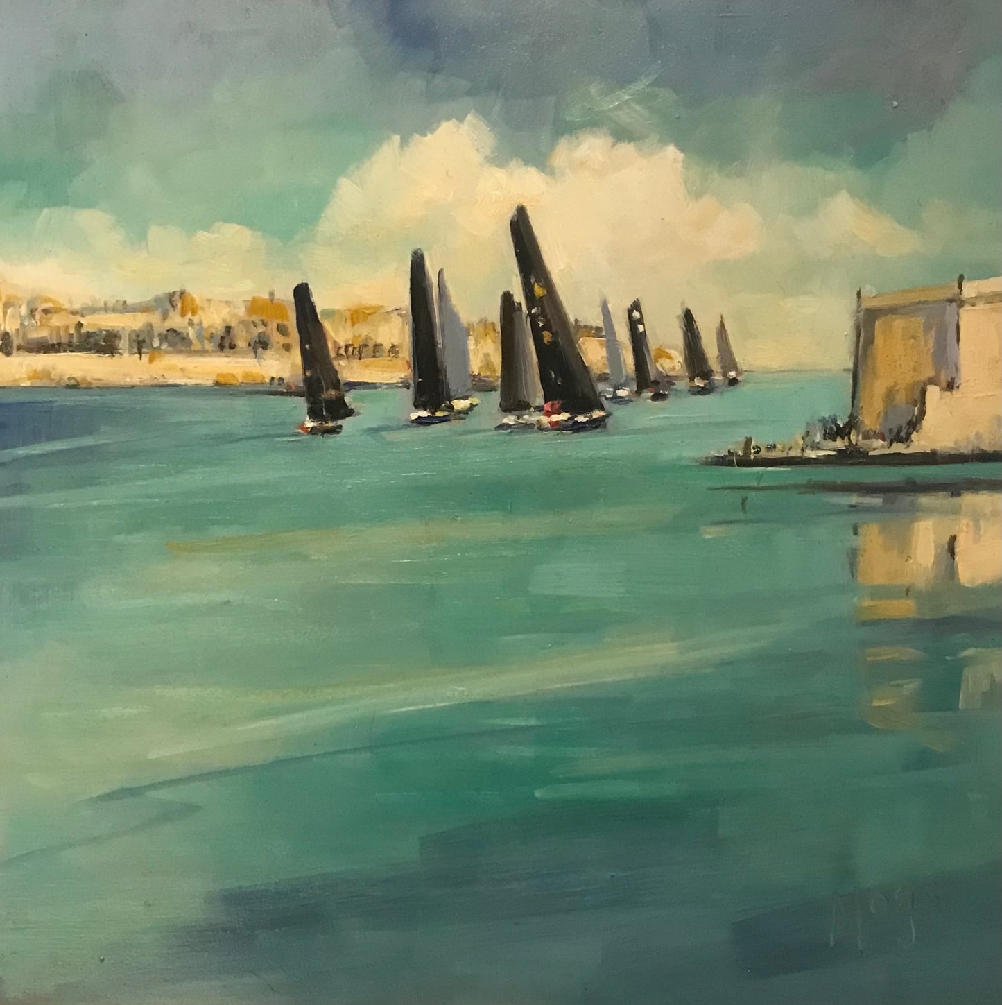 Yachts leaving Valetta