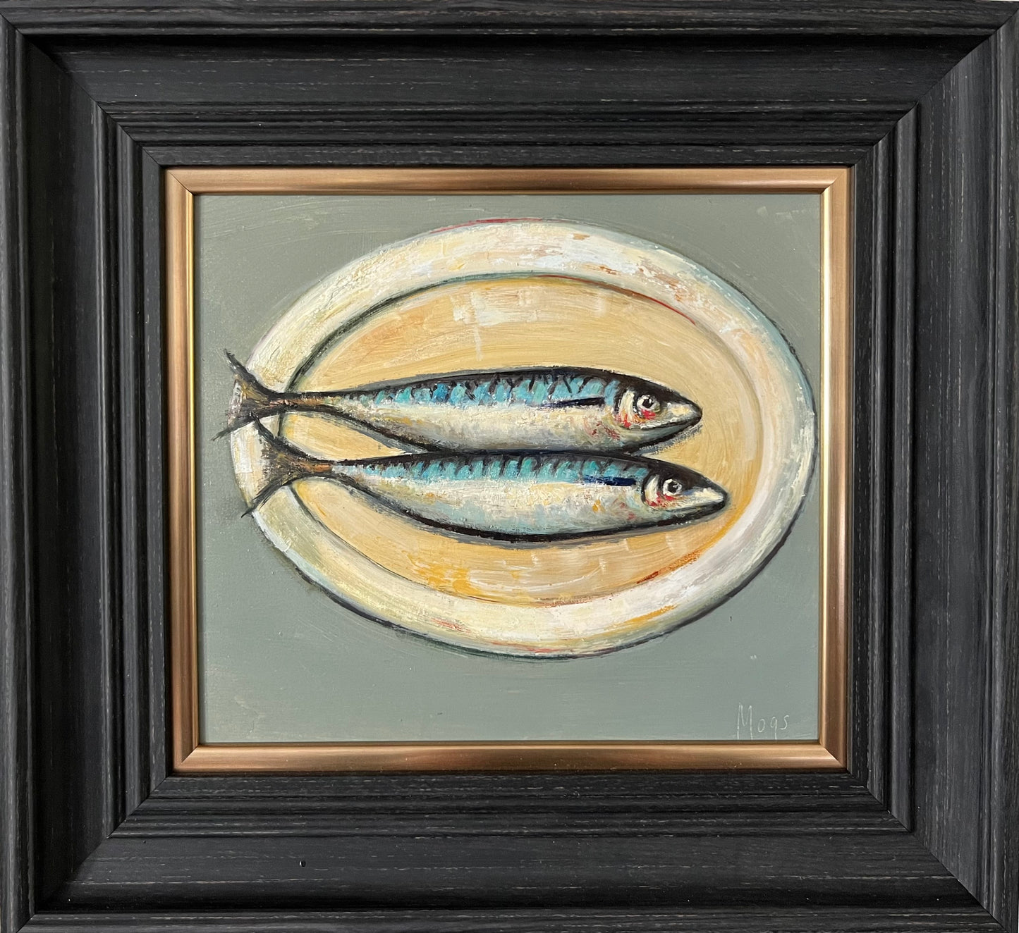 Two mackerel on a plate