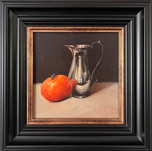 Silver jug & tangerine